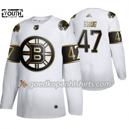 Boston Bruins Torey Krug 47 Adidas 2019-2020 Golden Edition Wit Authentic Shirt - Kinderen